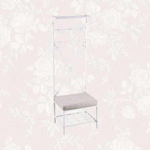 Latitude Run® Ahjanay Iron Hall Tree with Bench and Shoe Storage